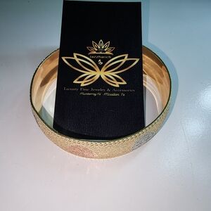 Gold Textured Bangle Bracelet SAINT Benedict